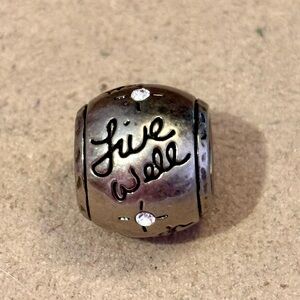 Brighton Art & Soul Live Laugh Love bead Dark silver with Matte finish Retired